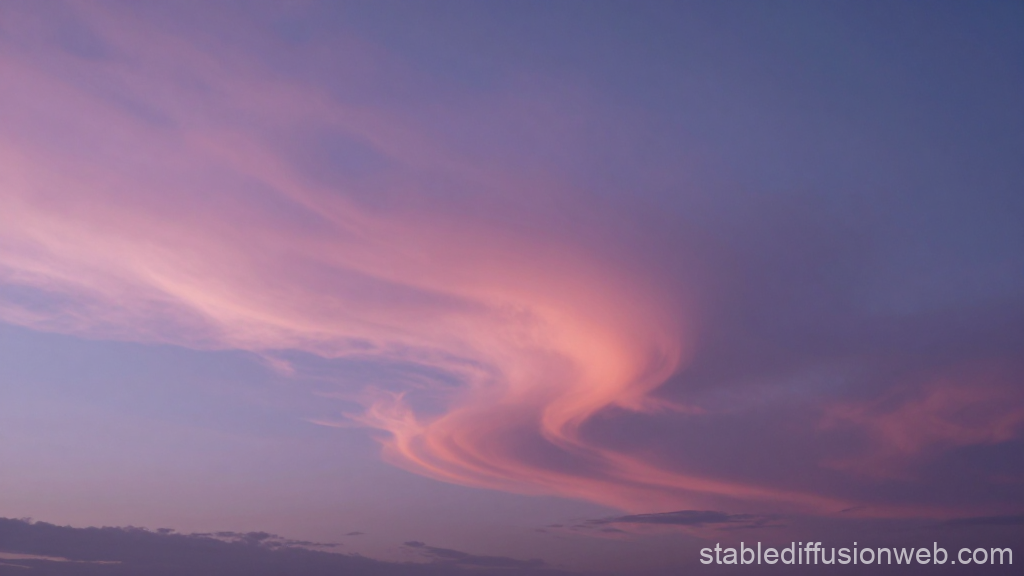 Twisting Pink Clouds at Dusk