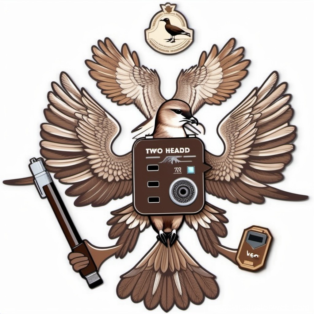 Two-Headed Bird Emblem with Mechanical Elements