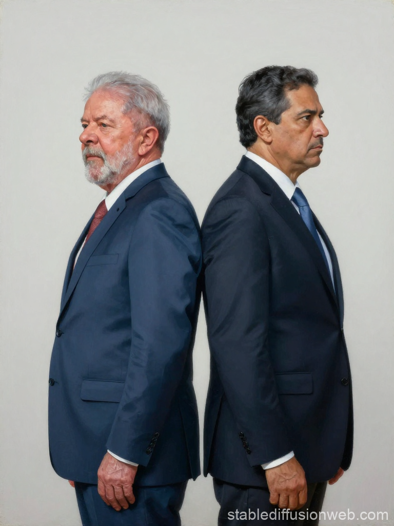 Two Men in Formal Suits Standing Back to Back
