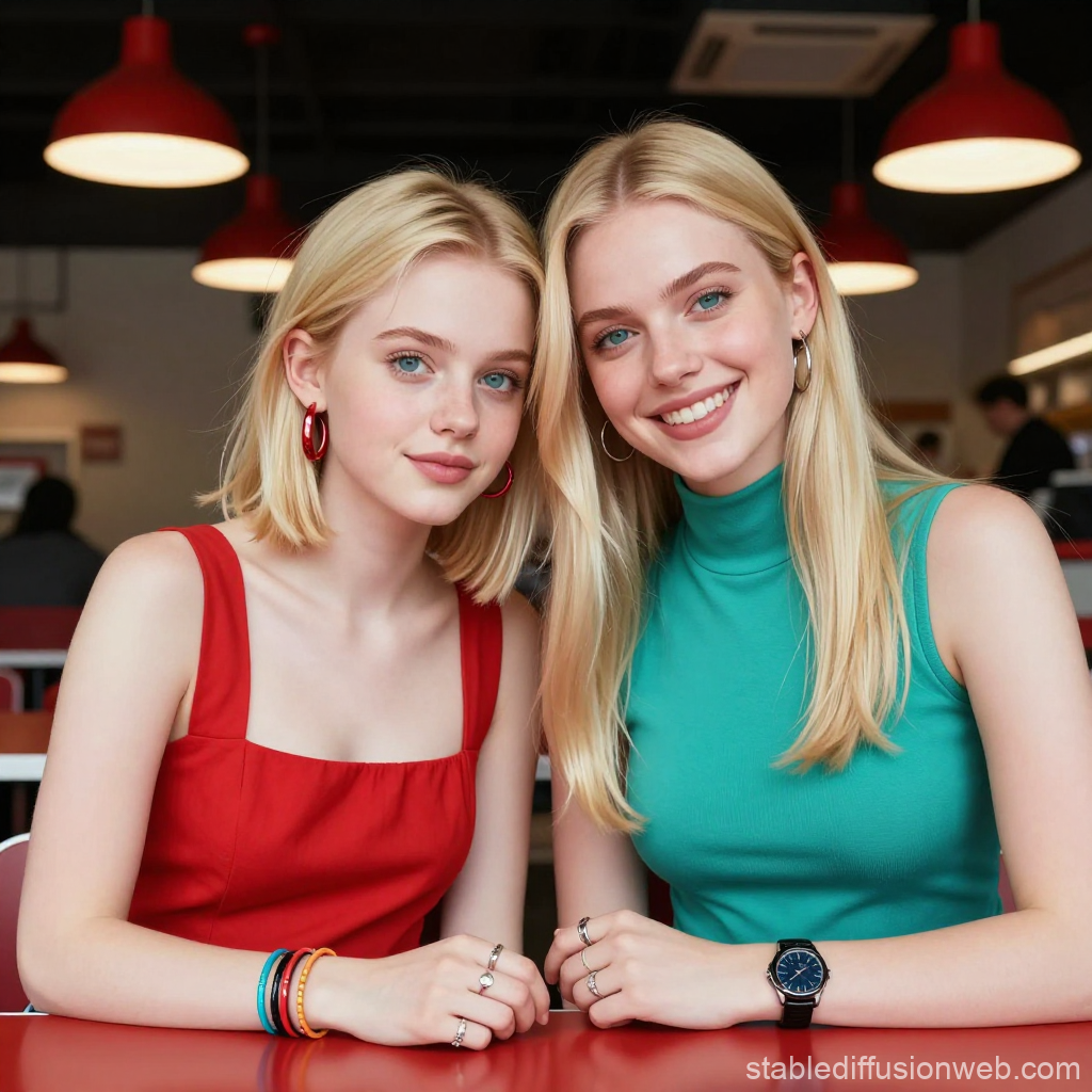 Two Young Women Smiling in Casual Indoor Setting