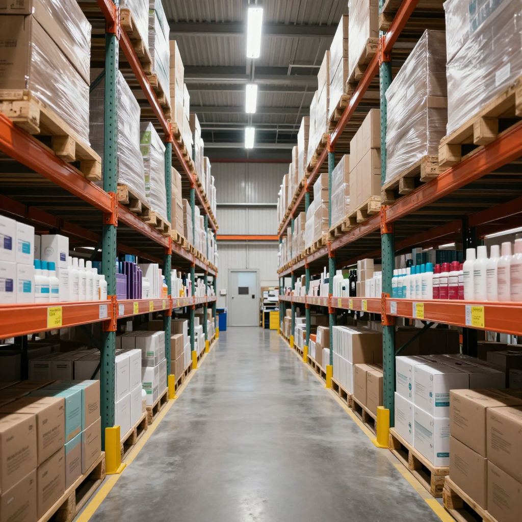 Ultra Realistic Cosmetics Warehouse Interior