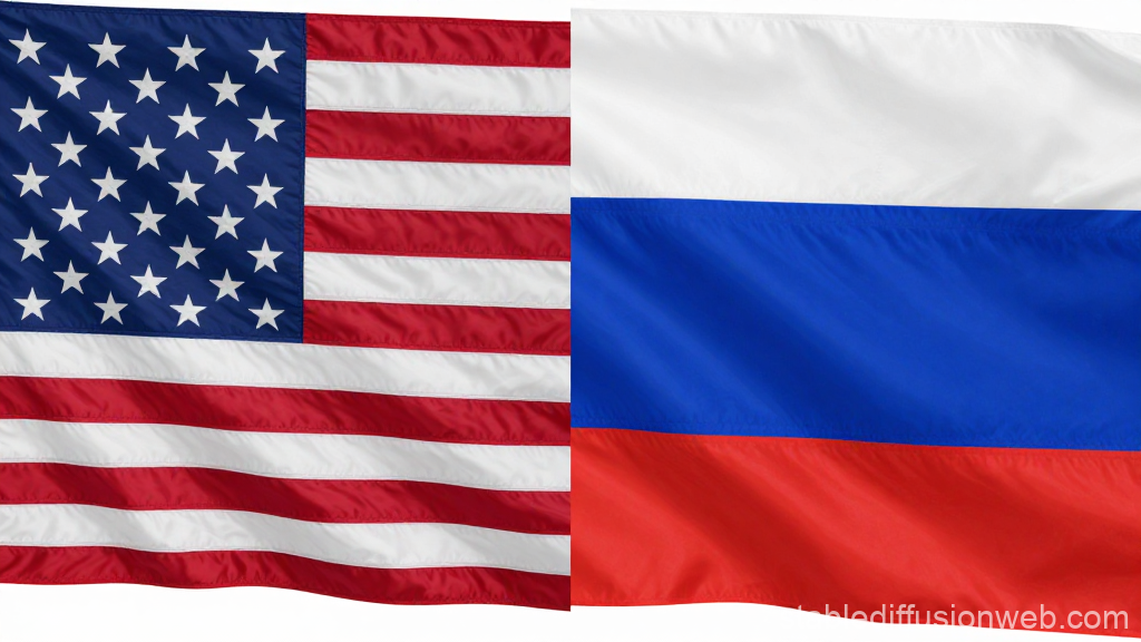 United States and Russian Flags Side by Side