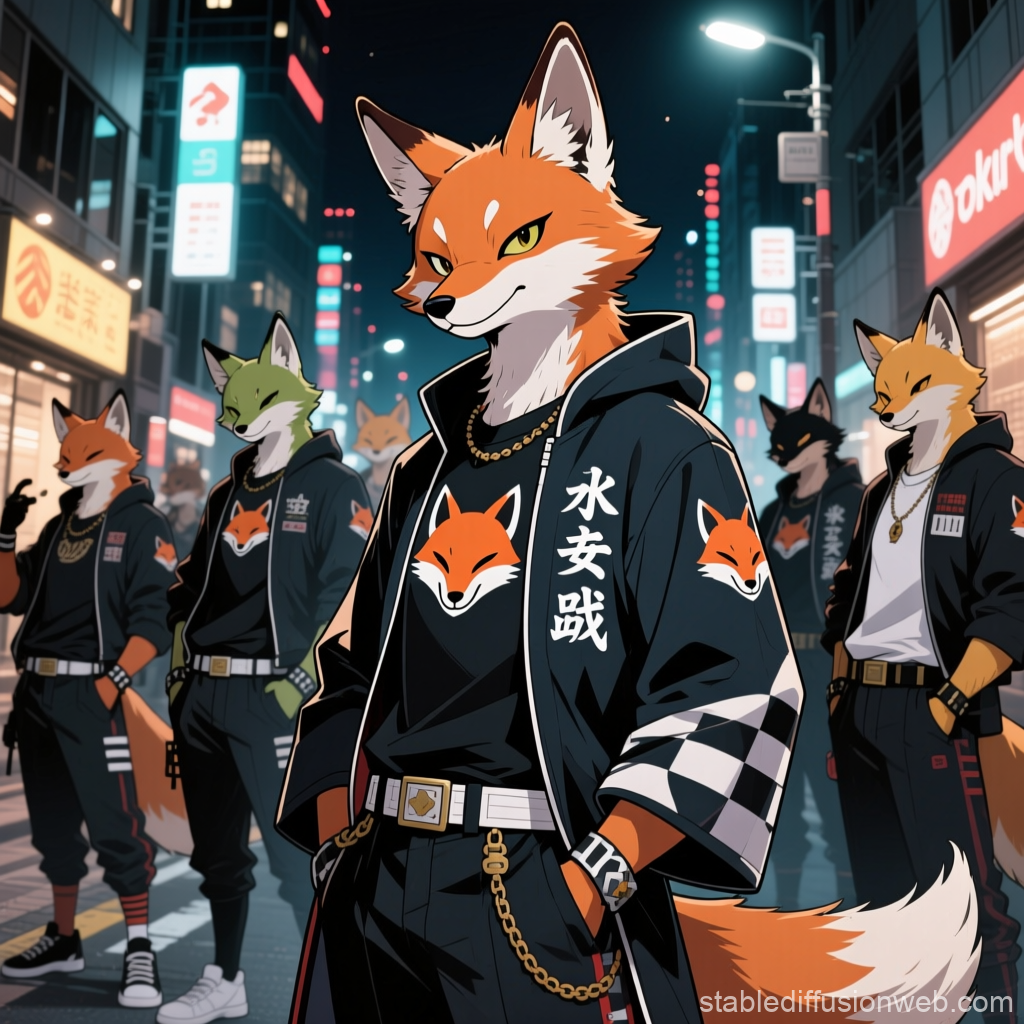 Urban Fox Gang in Stylish Streetwear