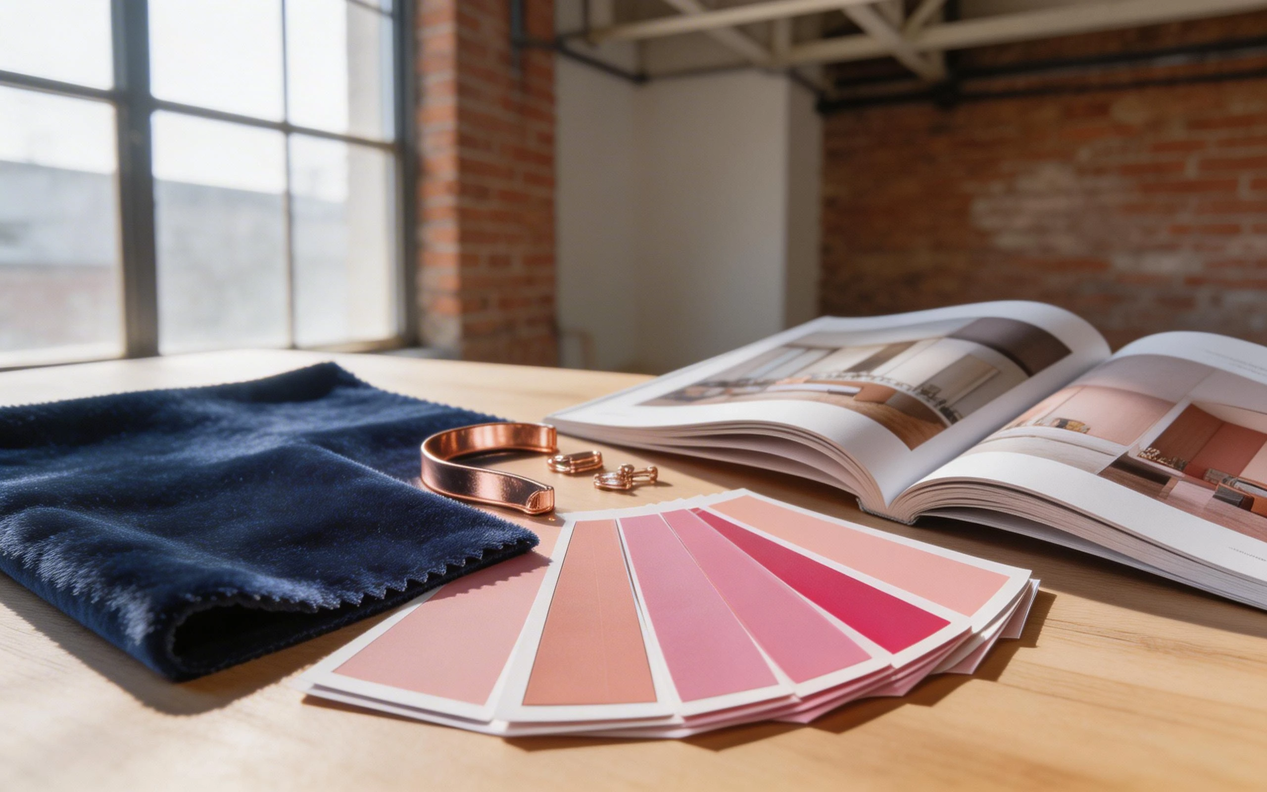 Urban Loft Interior Design Moodboard with Color Swatches