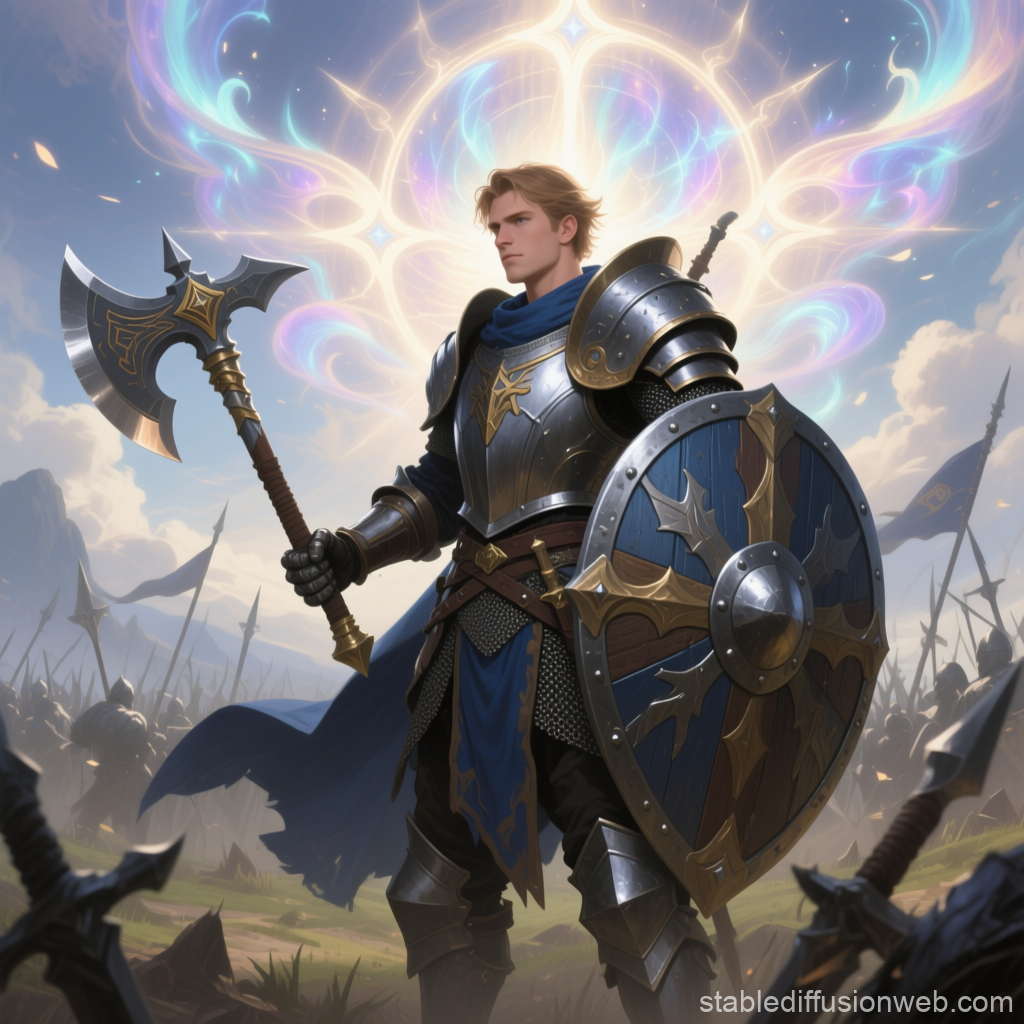 Valiant Knight in Shining Armor with Magical Aura