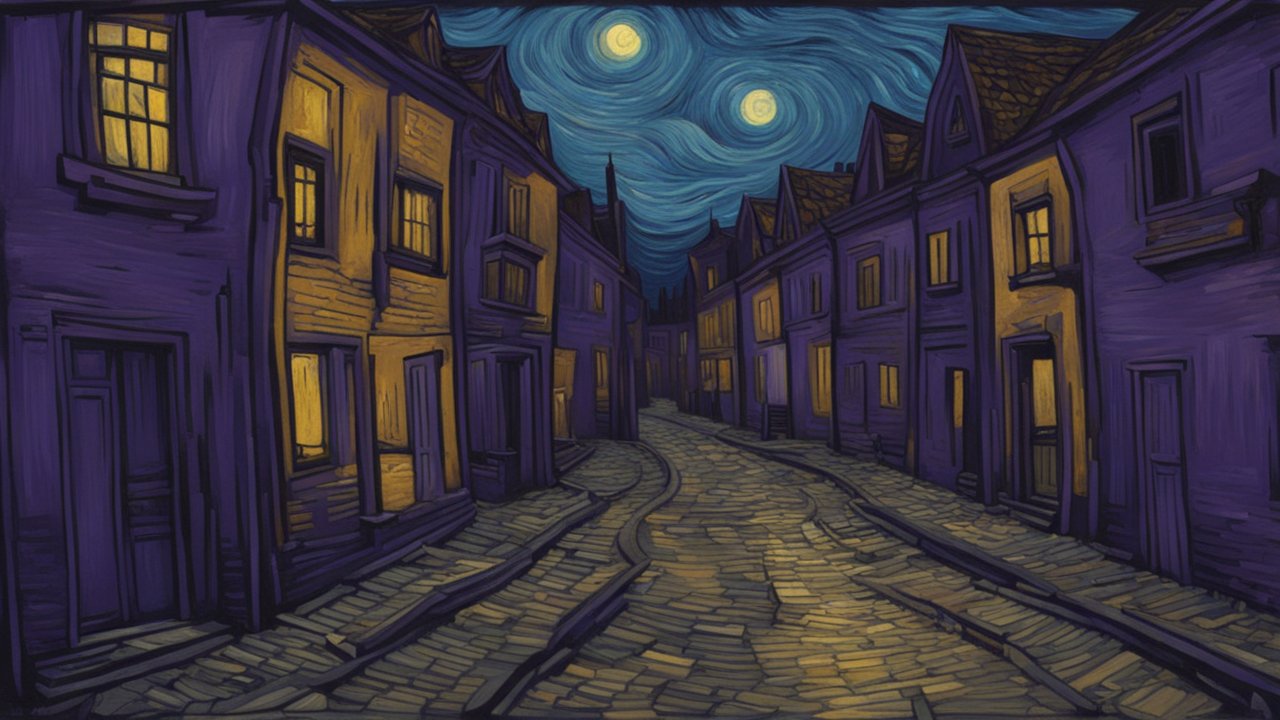 Van Gogh Inspired Night Street Scene