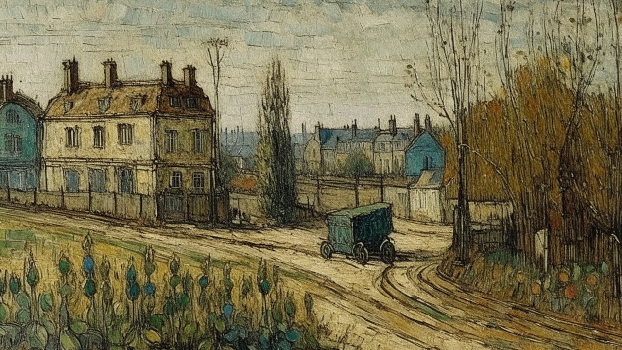 Van Gogh Style Parisian Street Scene