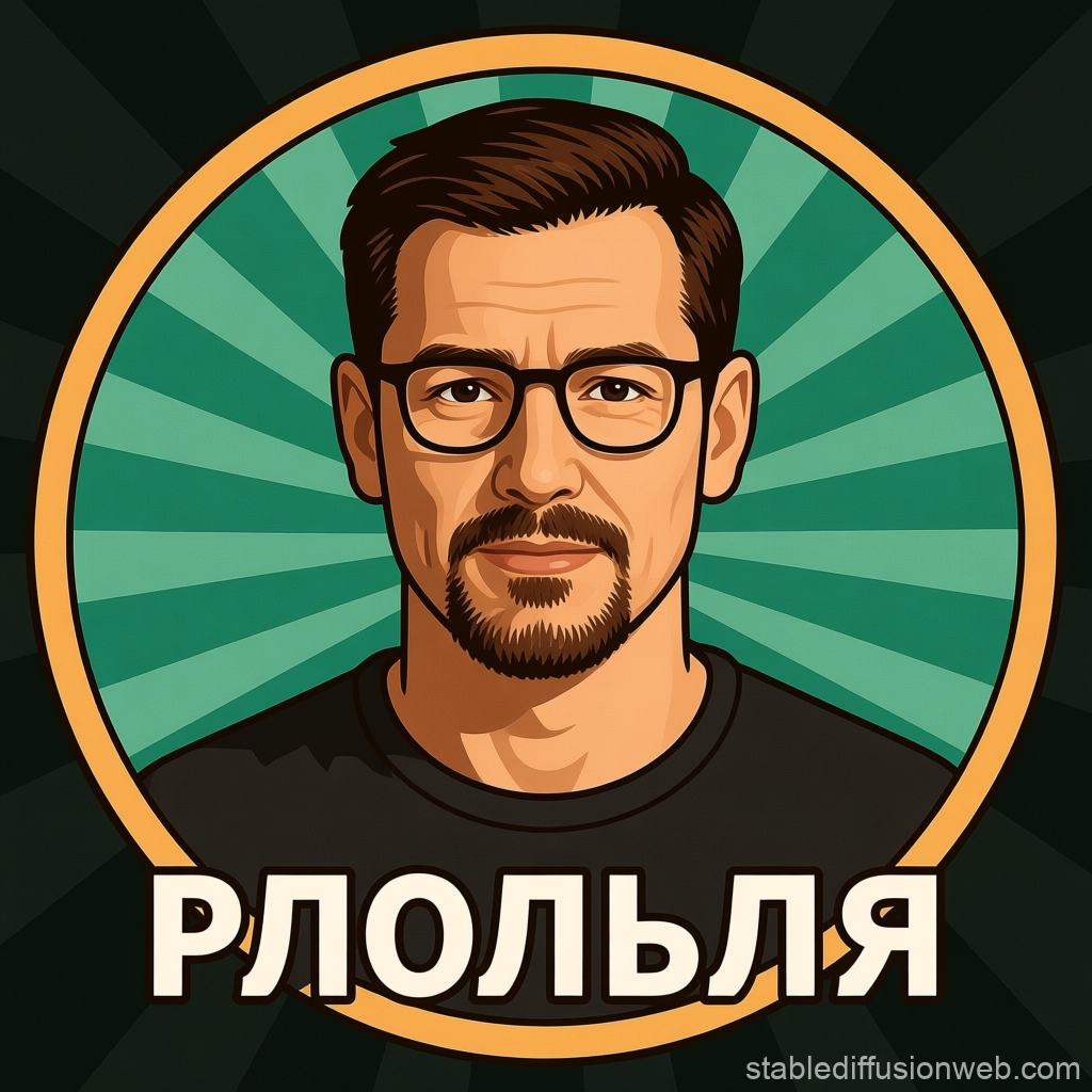 Vector Portrait of Man with Glasses and Beard
