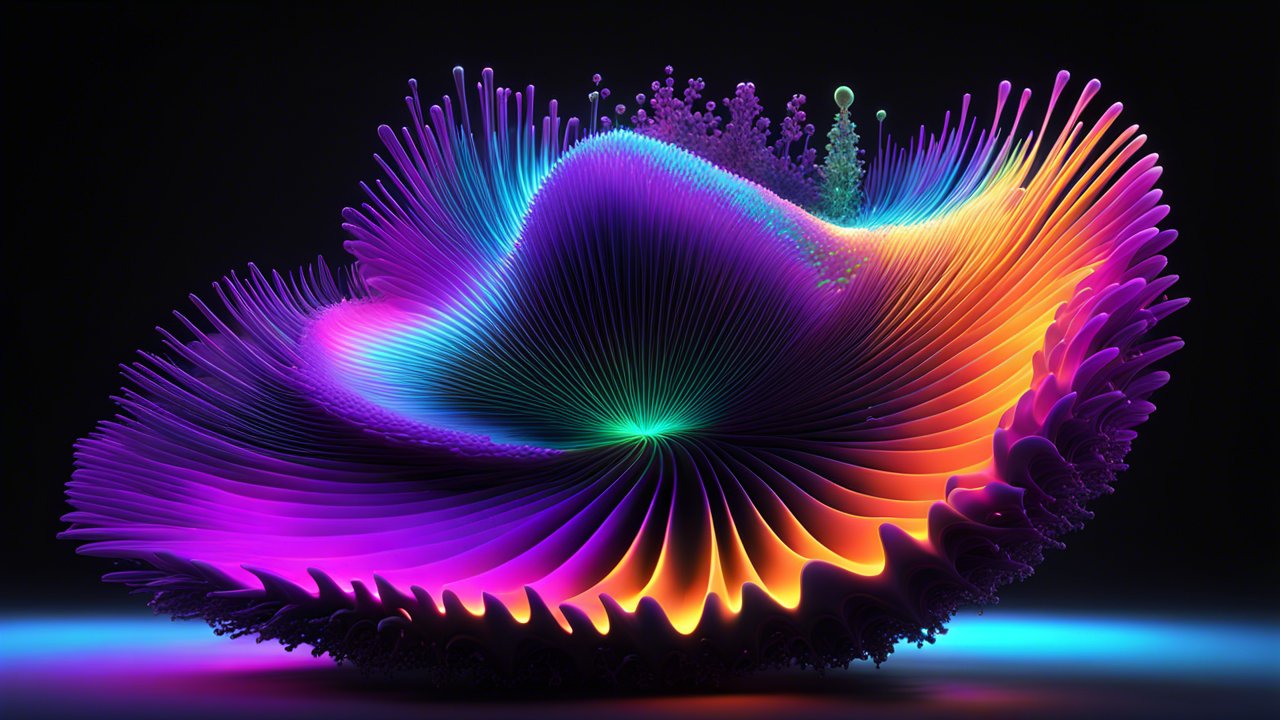 Vibrant 3D Rendered Organic Abstract Form