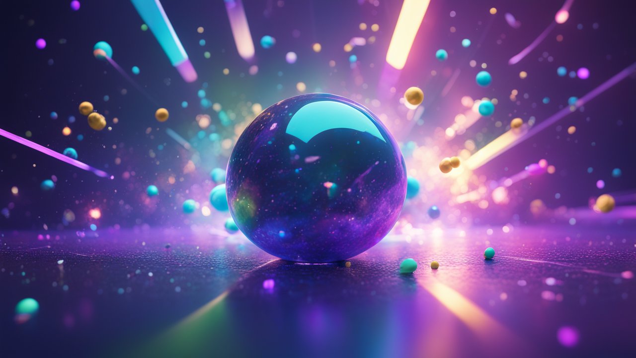 Vibrant 3D Sphere with Colorful Light Reflections