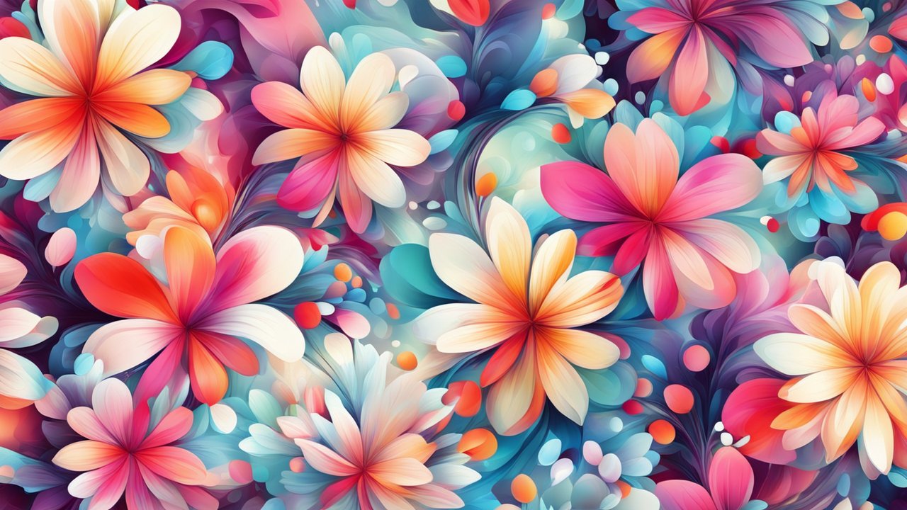 Vibrant Abstract Floral Background with Soft Gradient Petals