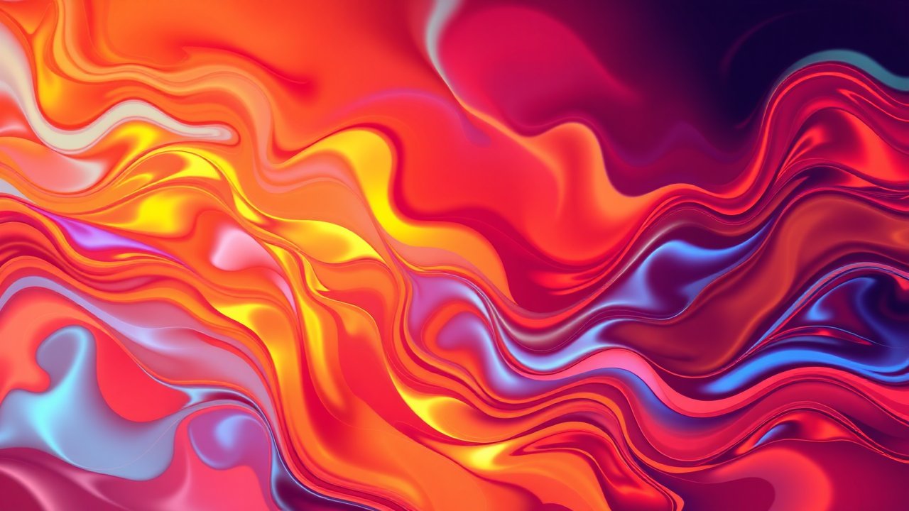 Vibrant Abstract Flow of Fiery Colors