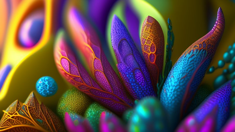 Vibrant Abstract Organic Shapes in 3D