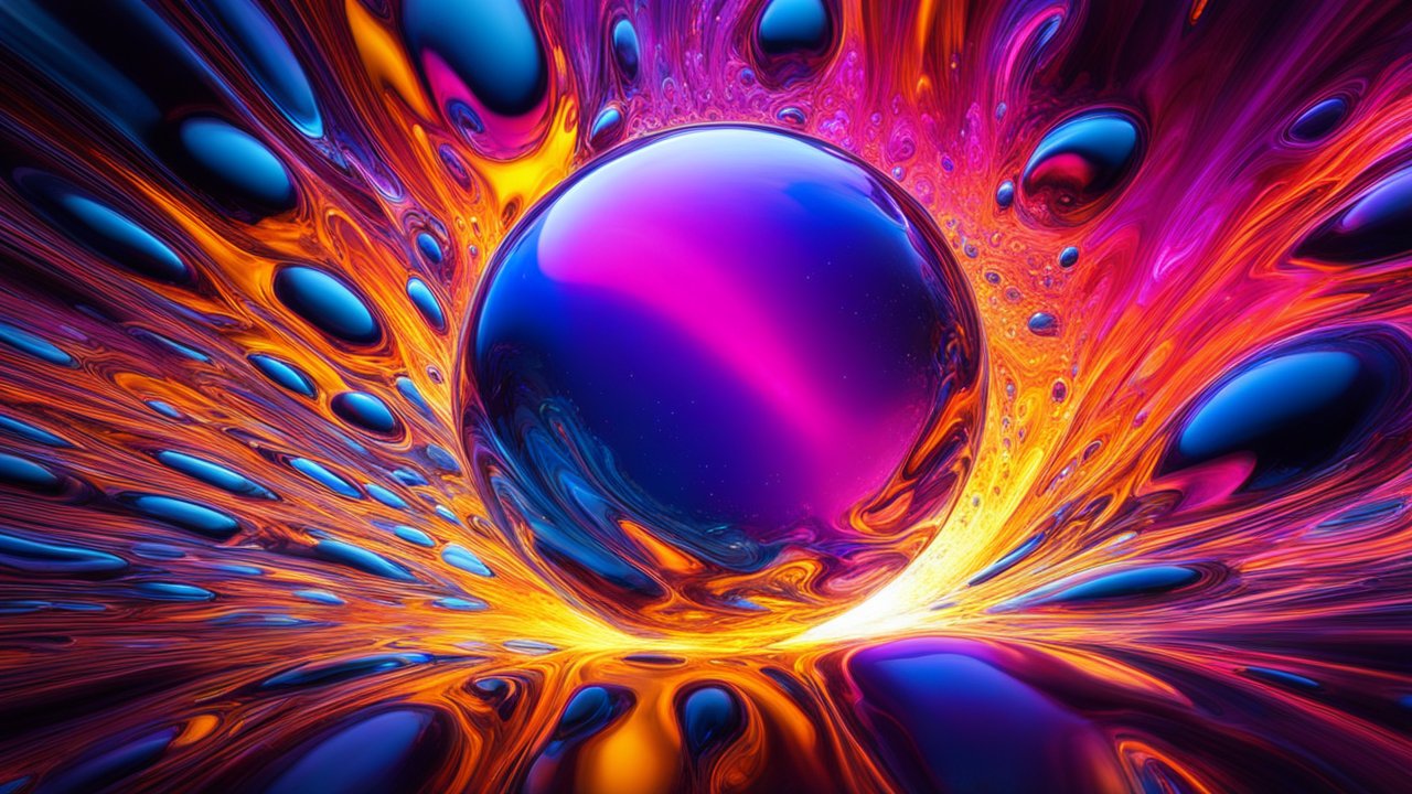Vibrant Abstract Sphere with Dynamic Color Flow