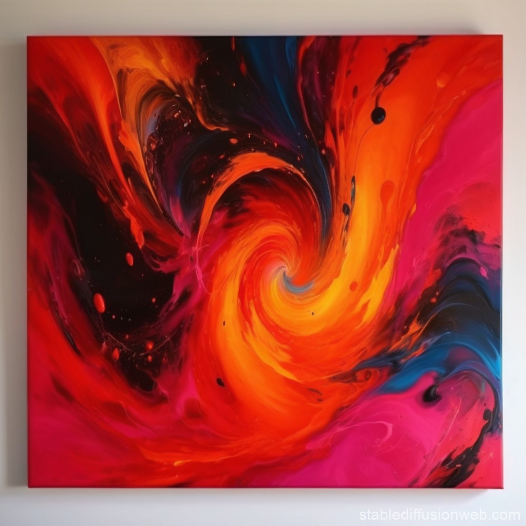 Vibrant Abstract Swirling Colors in Fiery Hues
