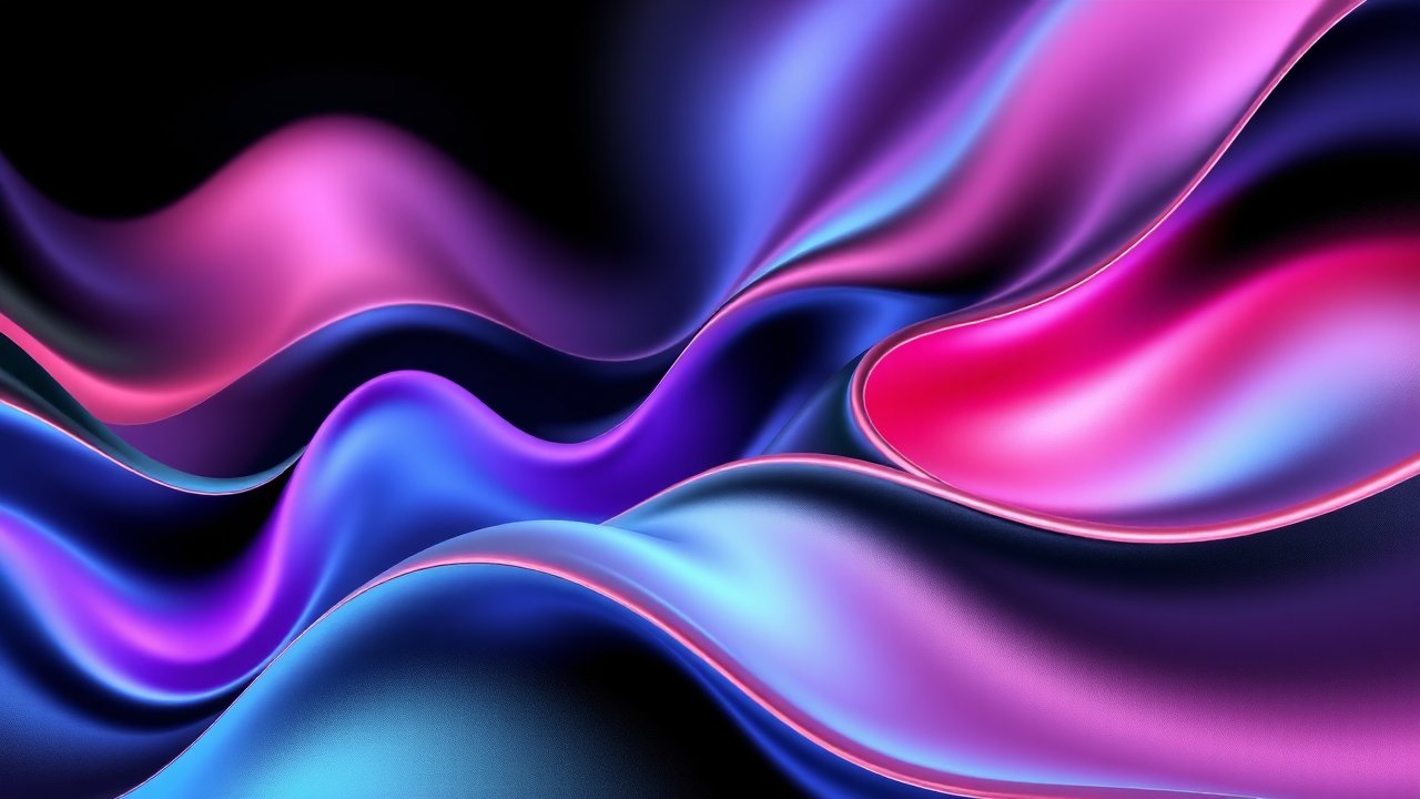 Vibrant Abstract Waves in Blue and Pink Hues