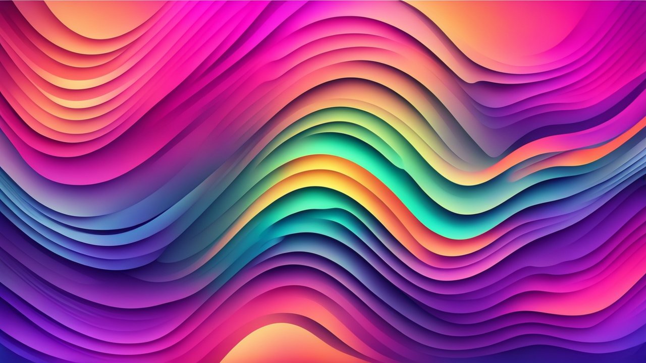 Vibrant Abstract Waves in Bright Gradient Colors