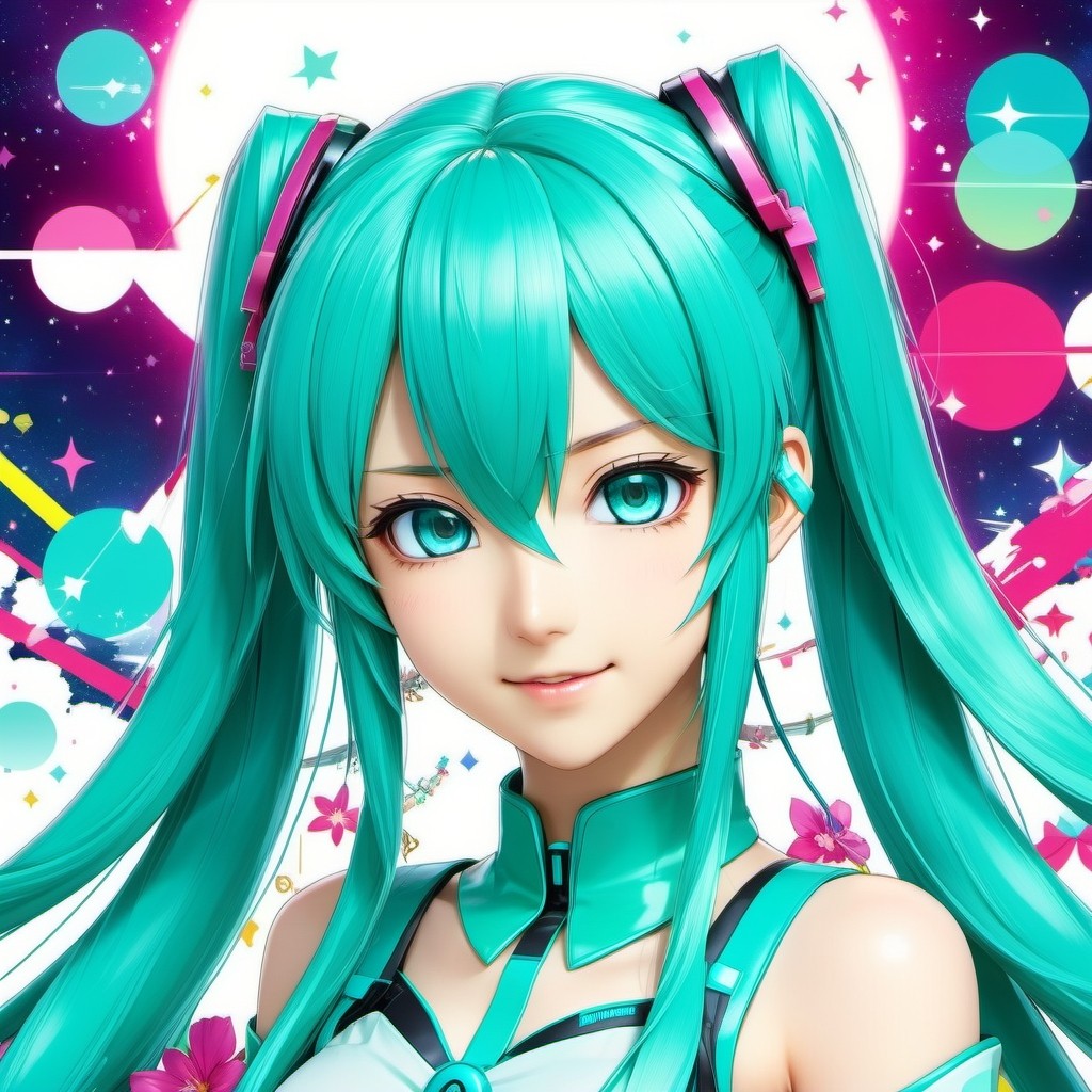 Vibrant Anime Girl with Turquoise Twin Tails