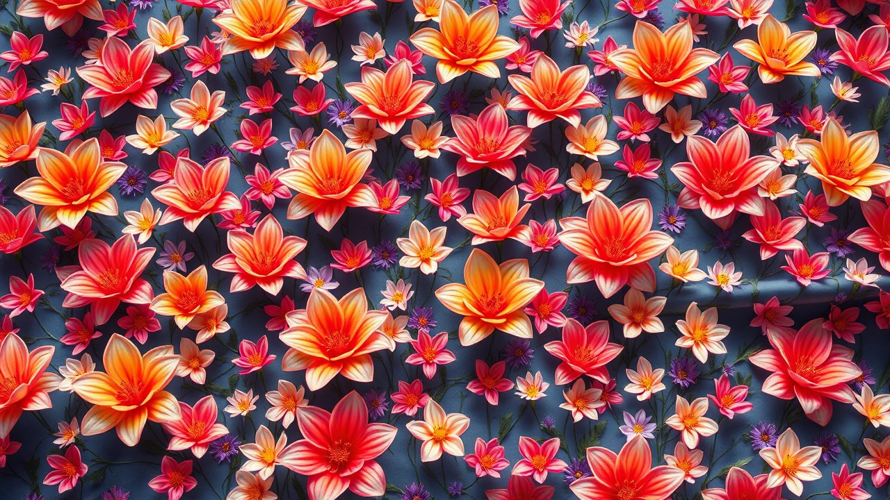 Vibrant Blooming Flowers Pattern