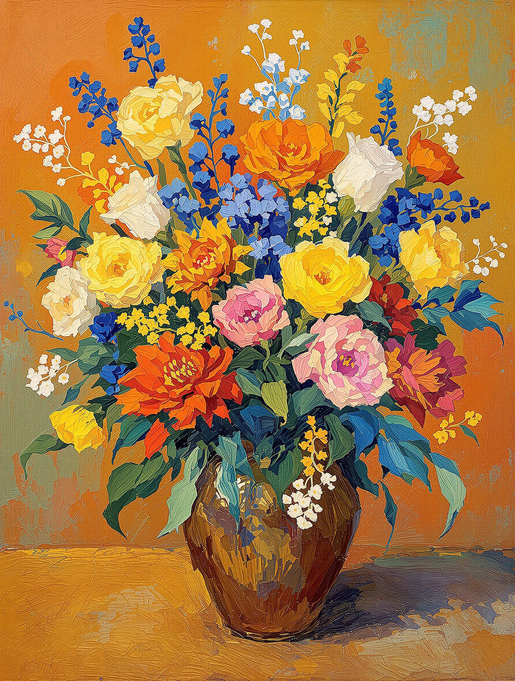 Vibrant Bouquet of Flowers in a Vase