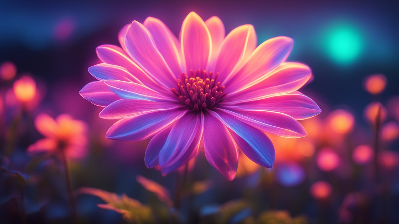 Vibrant Close-Up of a Glowing Pink Flower in Soft Focus