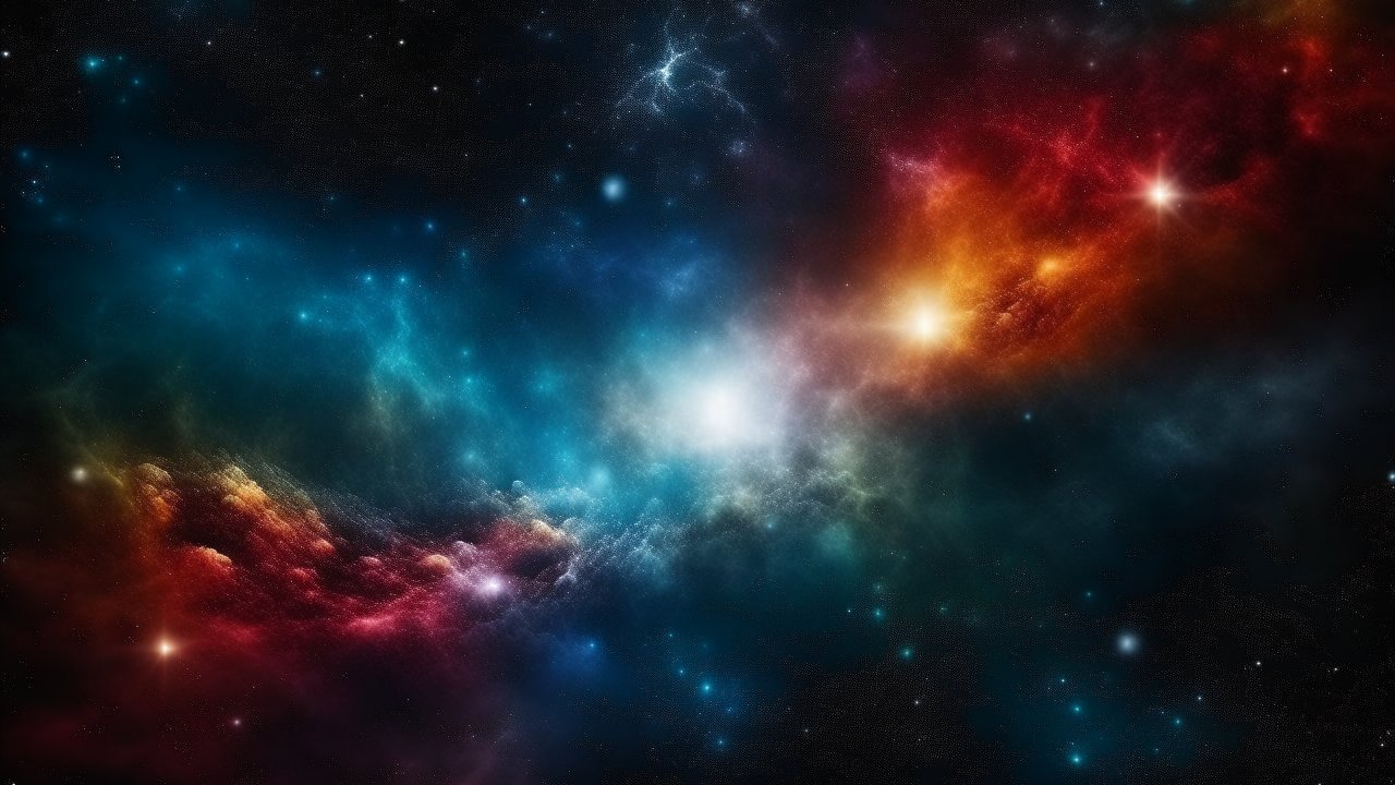 Vibrant Cosmic Nebula with Stars in Deep Space