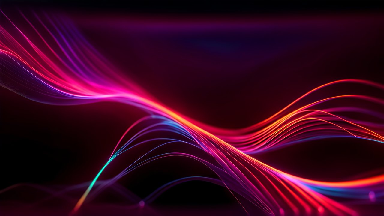 Vibrant Flowing Neon Light Waves