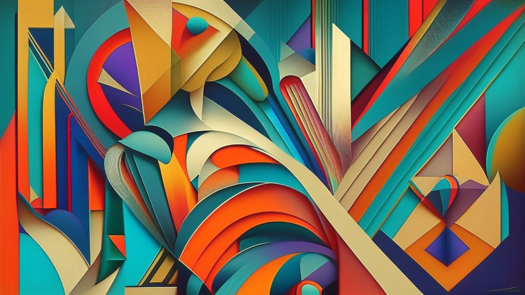 Vibrant Geometric Abstract Composition
