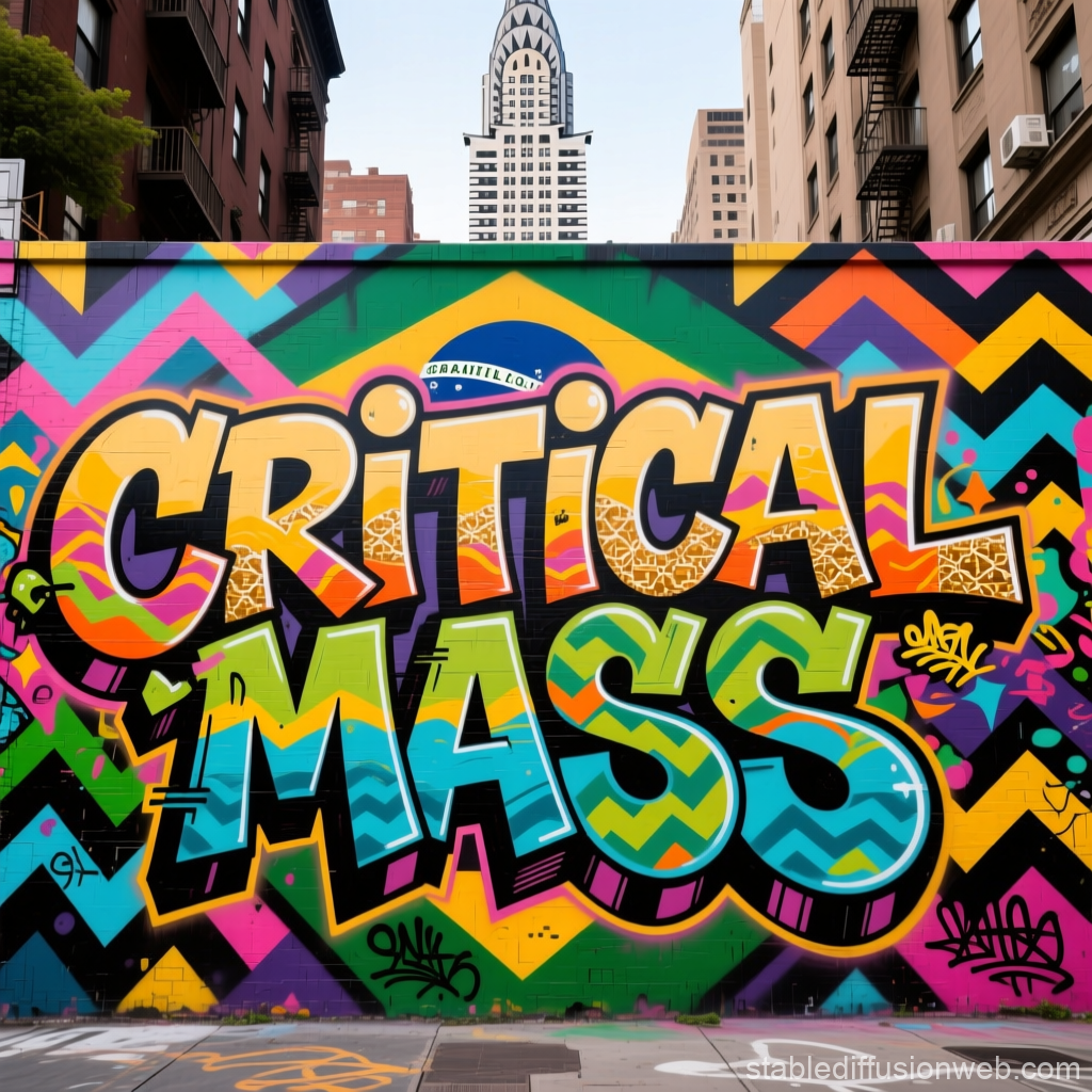 Vibrant Graffiti Art Saying 'Critical Mass' on Urban Wall