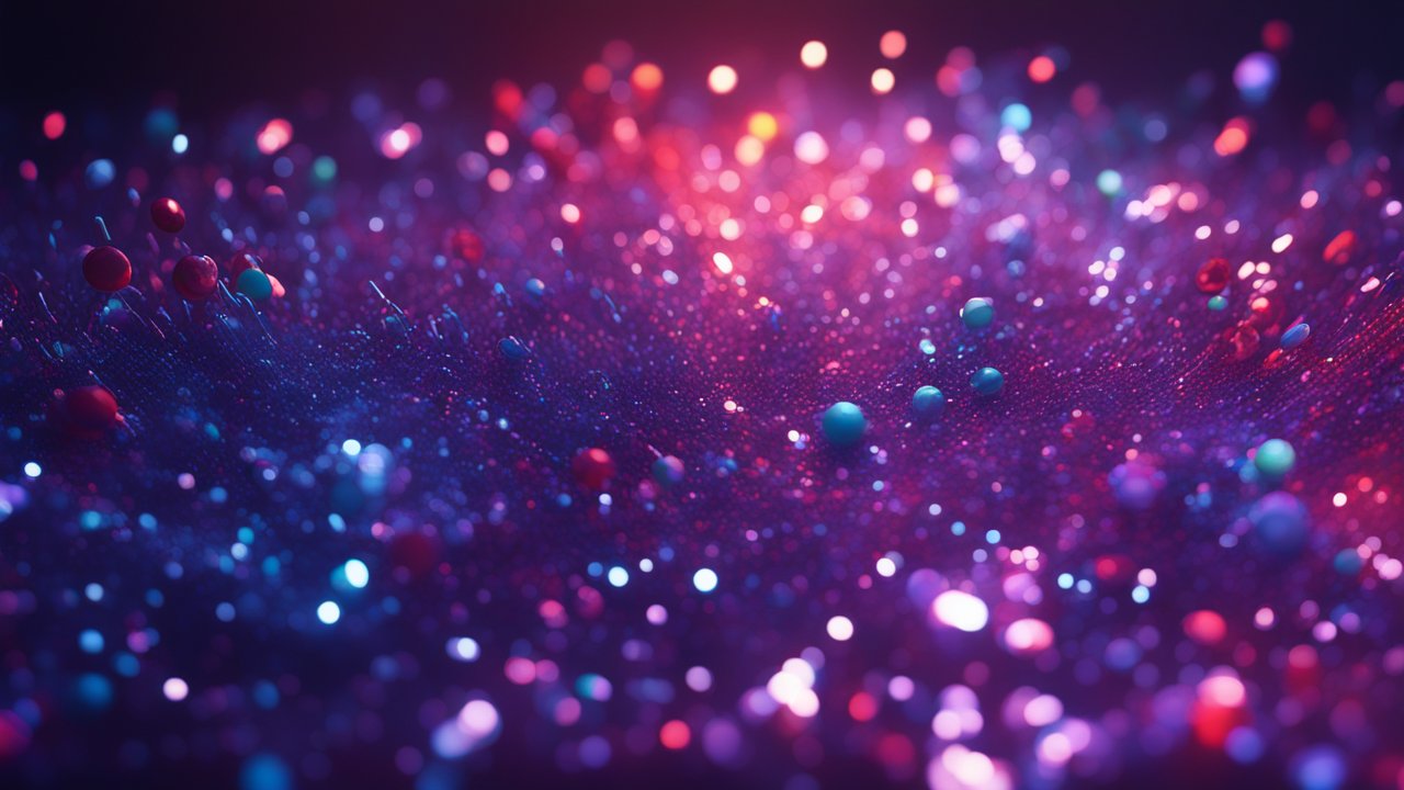 Vibrant Light Reflections on Particle Field