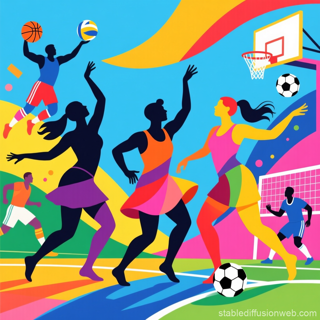 Vibrant Multisport Athletes in Dynamic Action