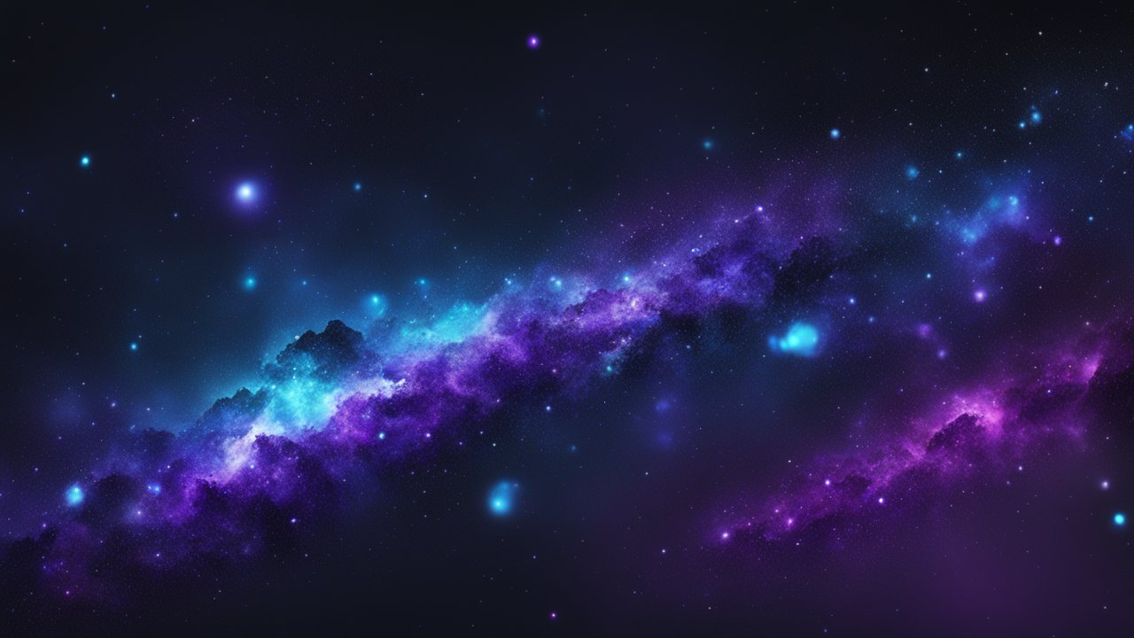 Vibrant Purple and Blue Galaxy in Deep Space