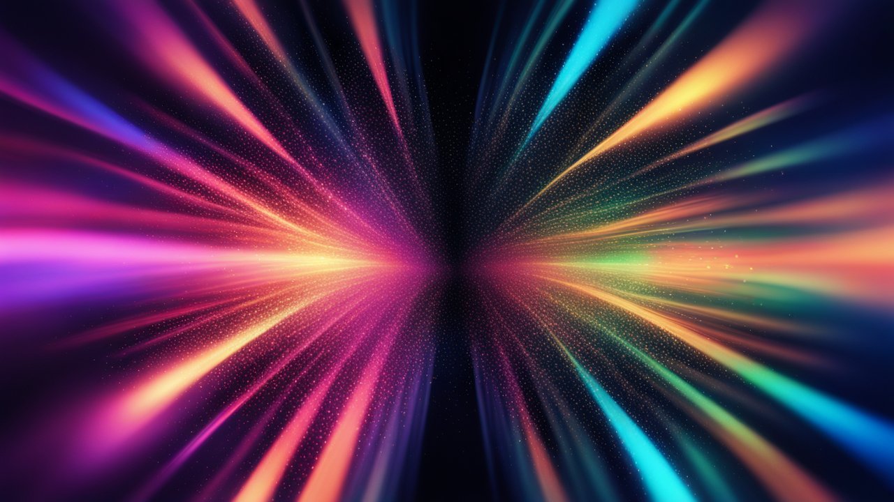 Vibrant Radiant Beams of Light in Abstract Space