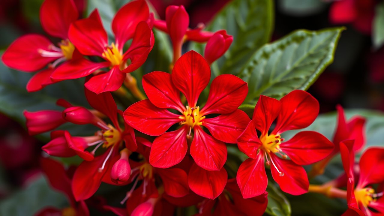 Vibrant Red Flowers in Bloom