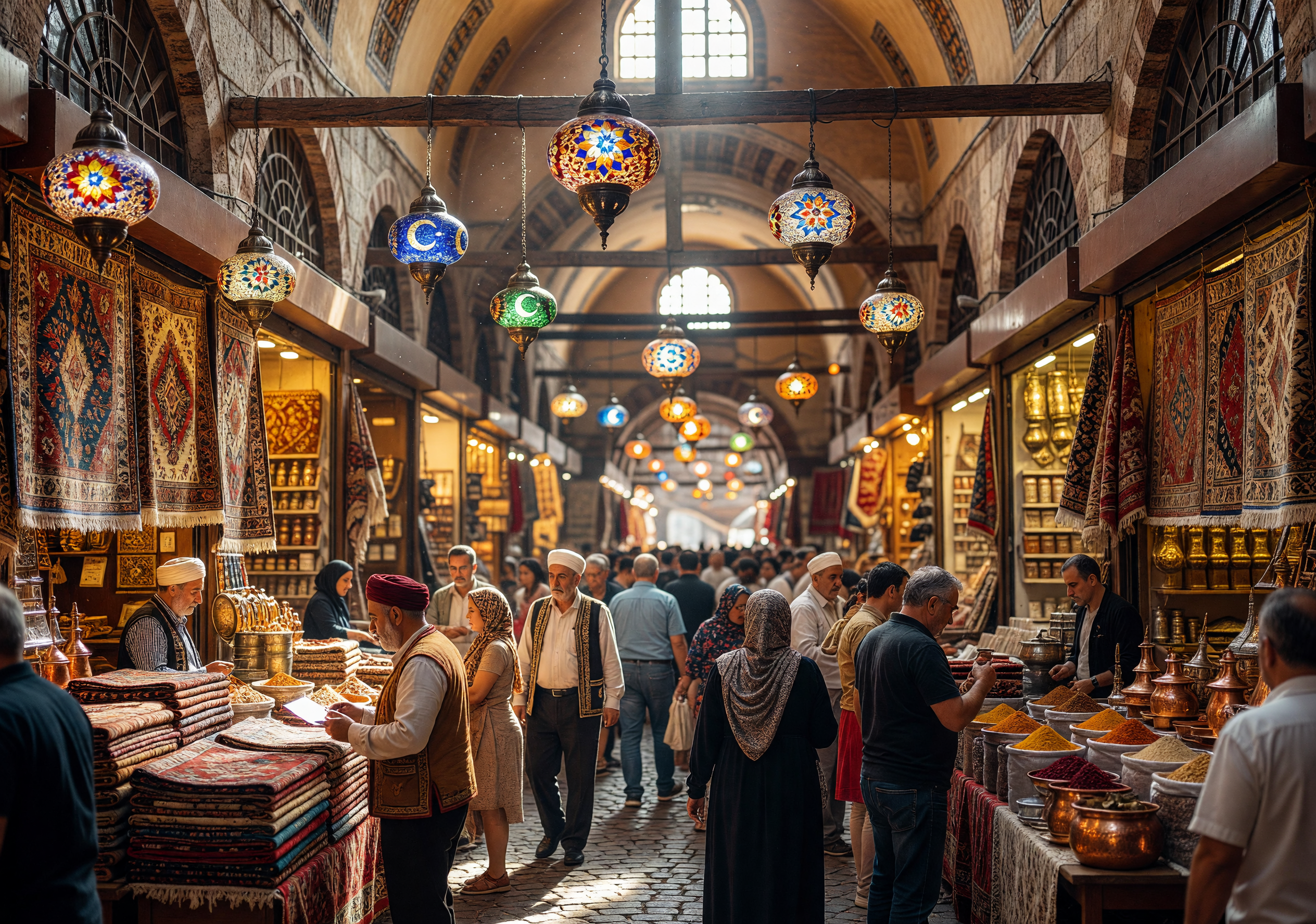 Vibrant Scene Inside Istanbul's Grand Bazaar