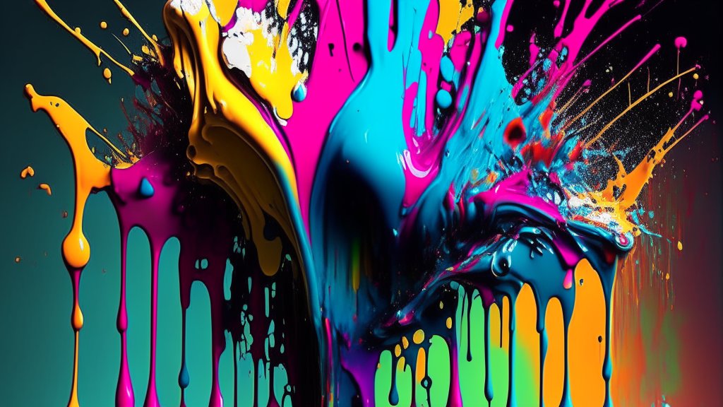 Vibrant Splash of Multicolor Paint in Motion