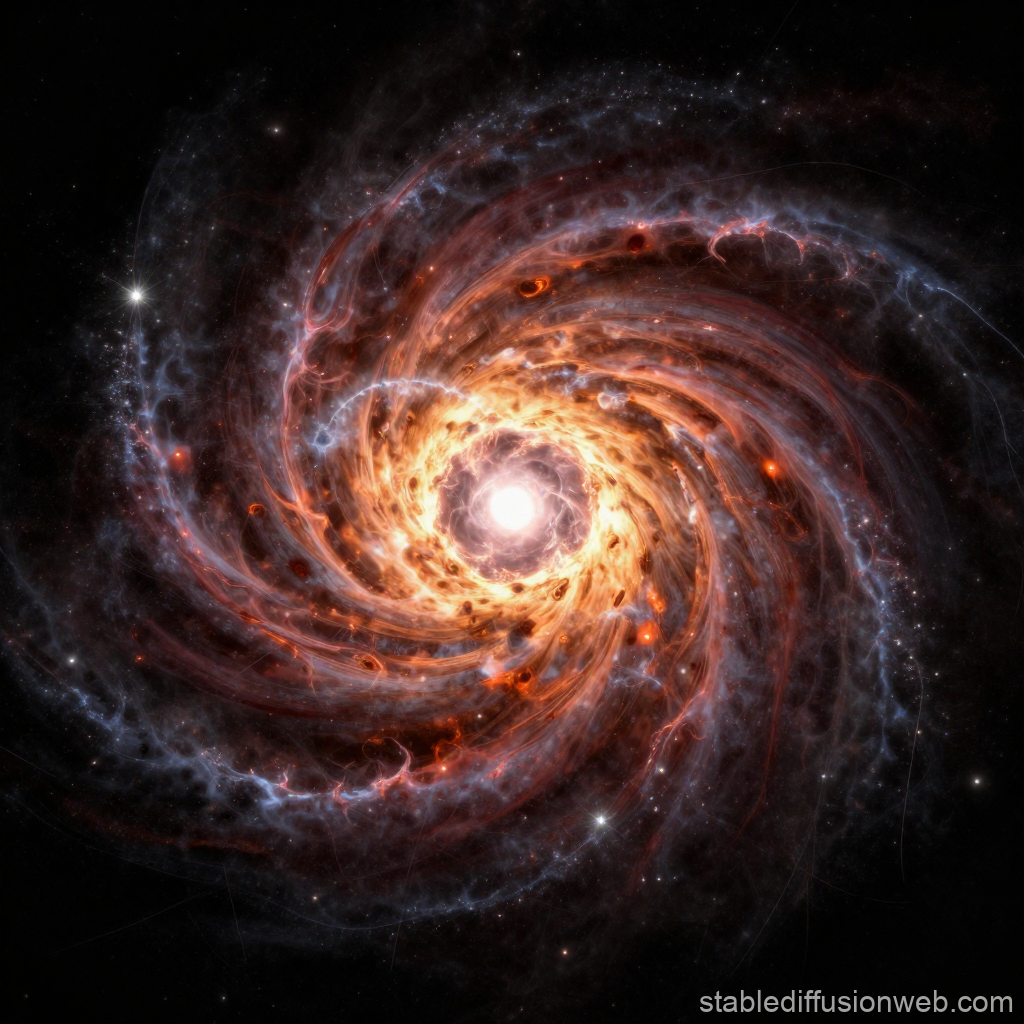 Vibrant Supernova Explosion Spiral