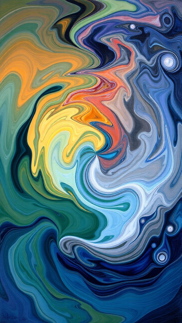 Vibrant Swirling Abstract Color Flow