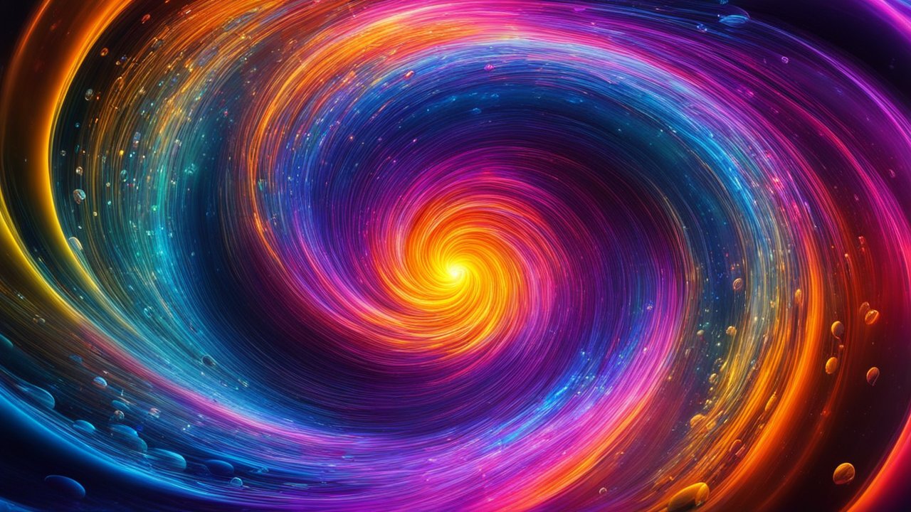 Vibrant Swirling Abstract Liquid Vortex