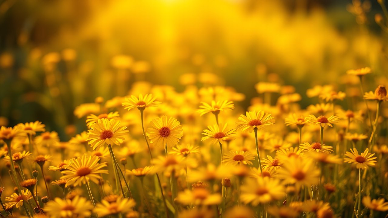 Vibrant Yellow Daisies in a Summer Meadow