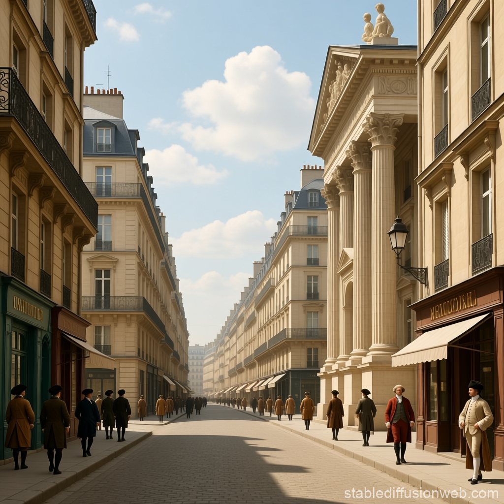 Victorian Era Street Scene with Classic Architecture
