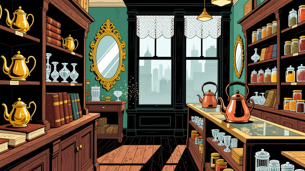 Victorian General Store Interior Illustration