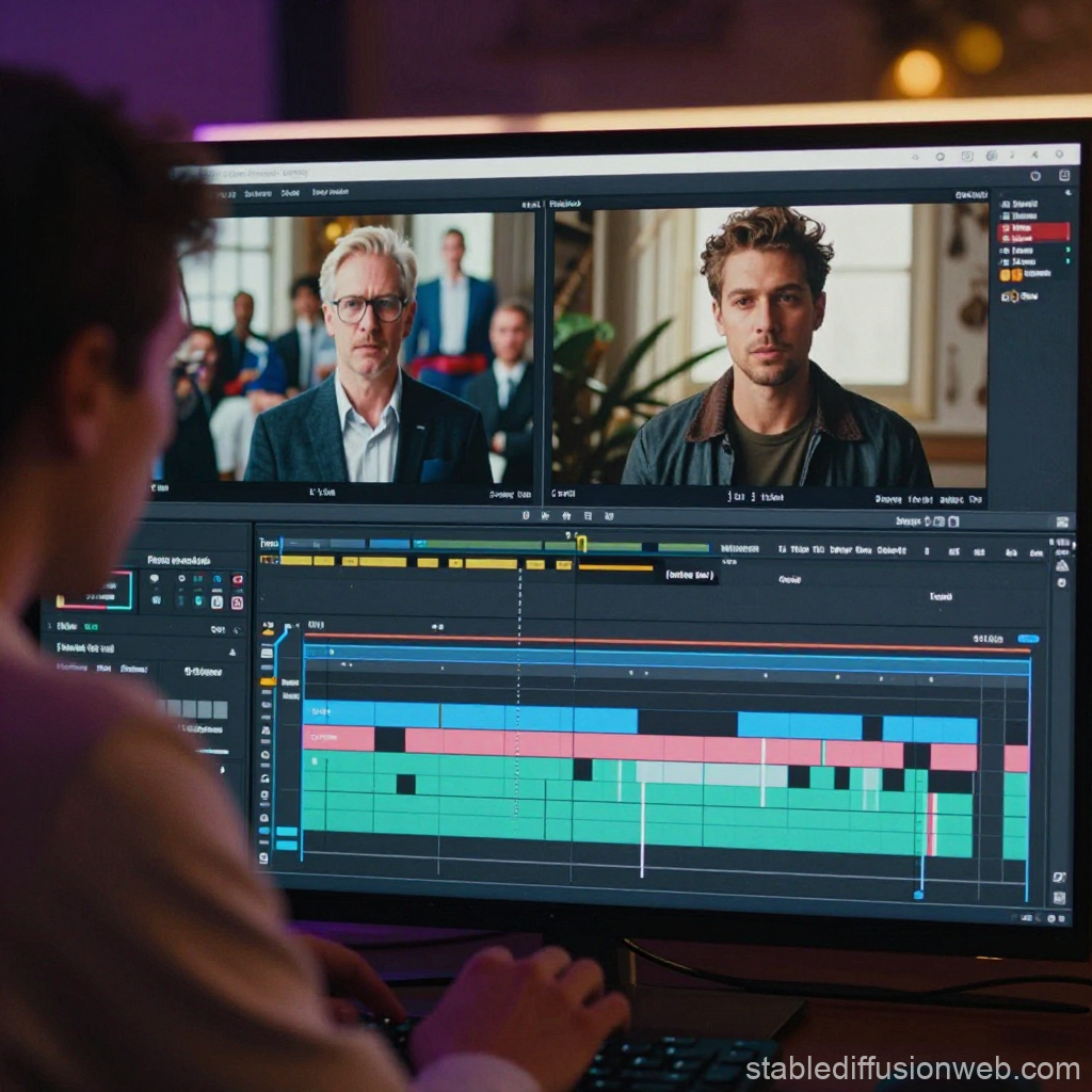Video Editing Workflow on a Computer Screen