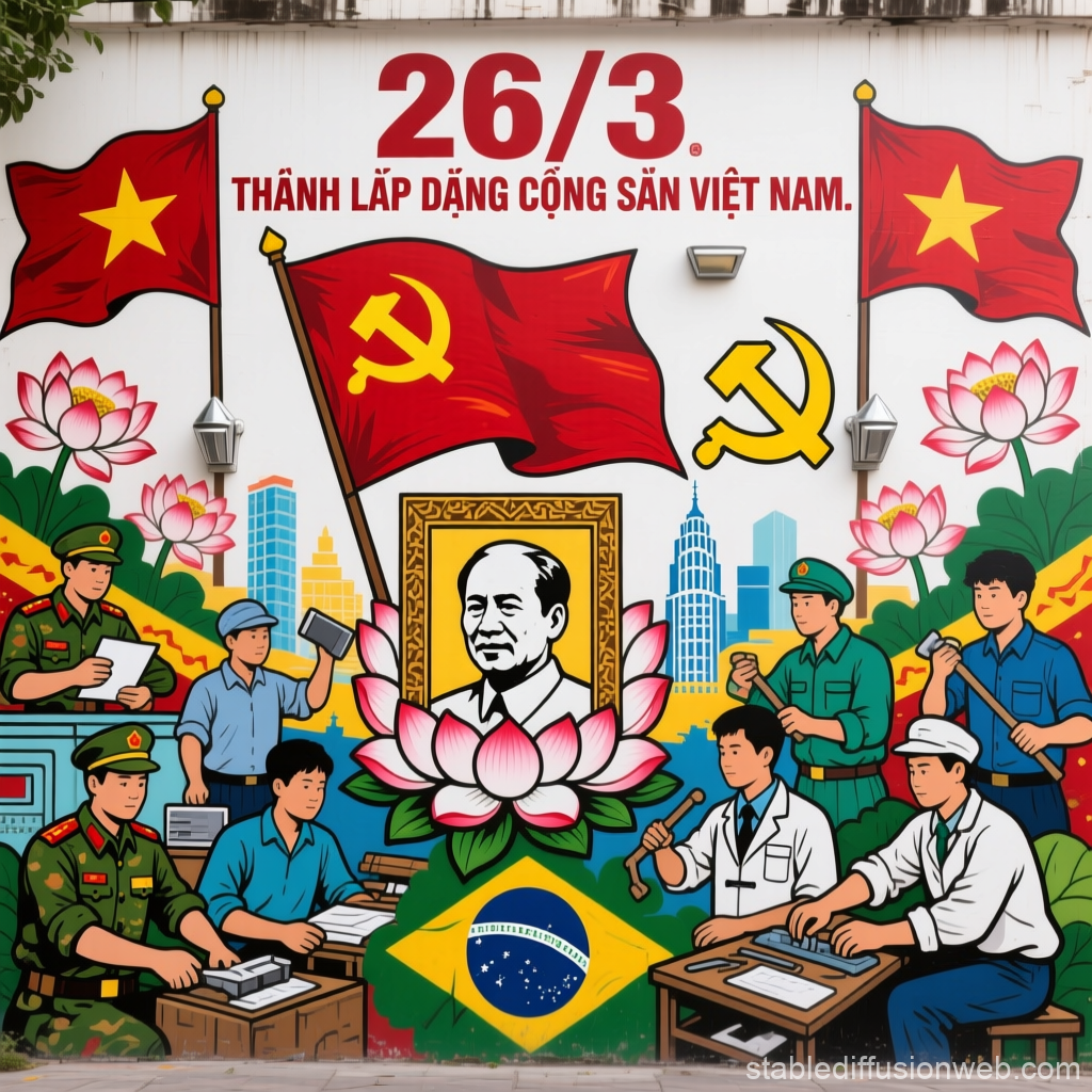 Vietnam Communist Party Founding Celebration Poster