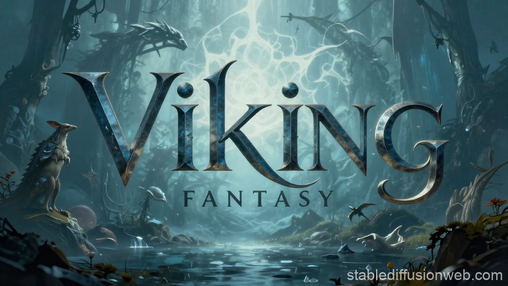 Viking Fantasy Movie Title in Mystical Forest