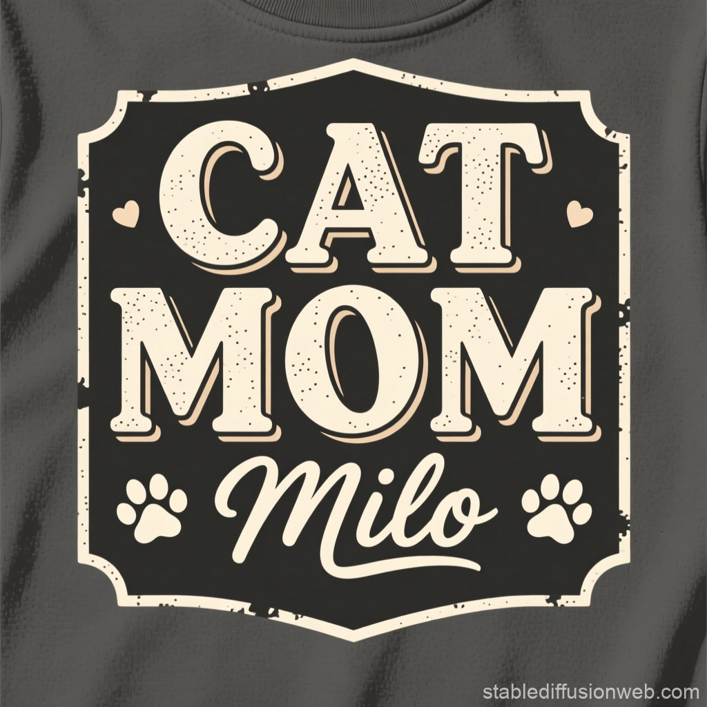 Vintage Cat Mom Milo T-Shirt Design