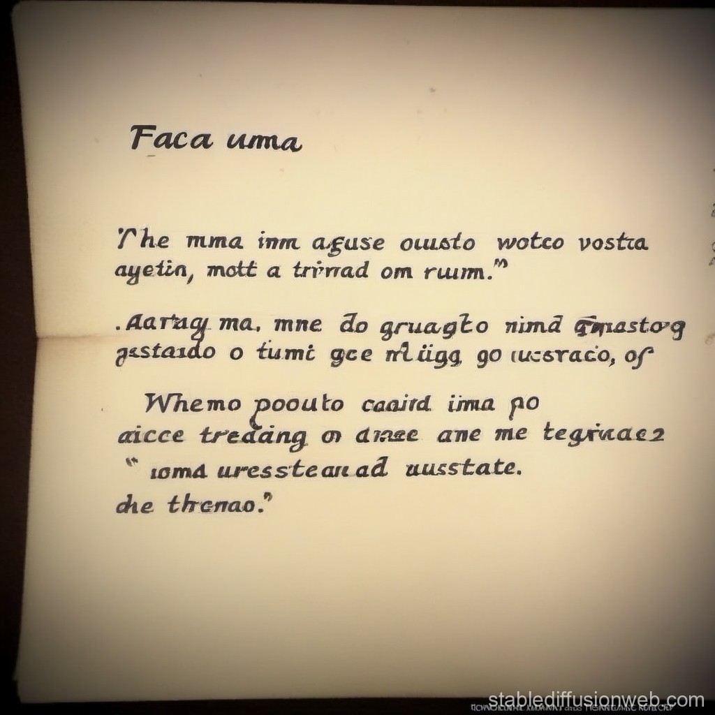 Vintage Handwritten Letter in Portuguese