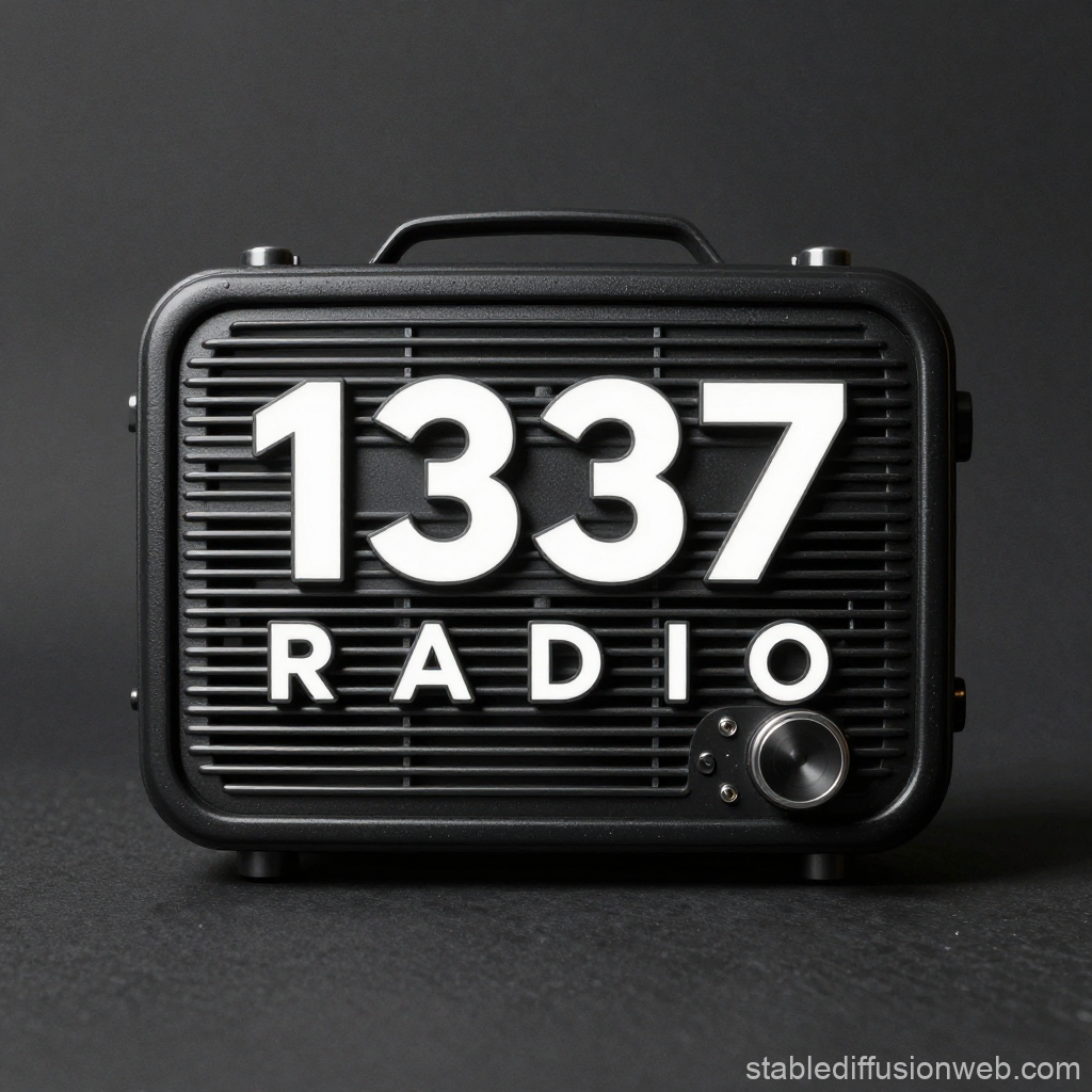 Vintage Style 1337 Radio with Bold White Letters