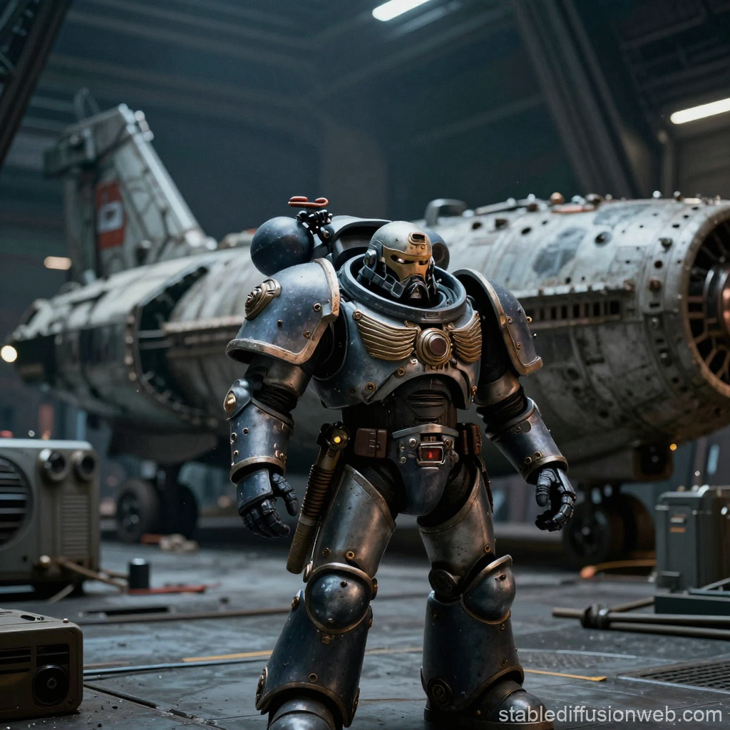 Voidfarer Space Marine in Armored Power Suit