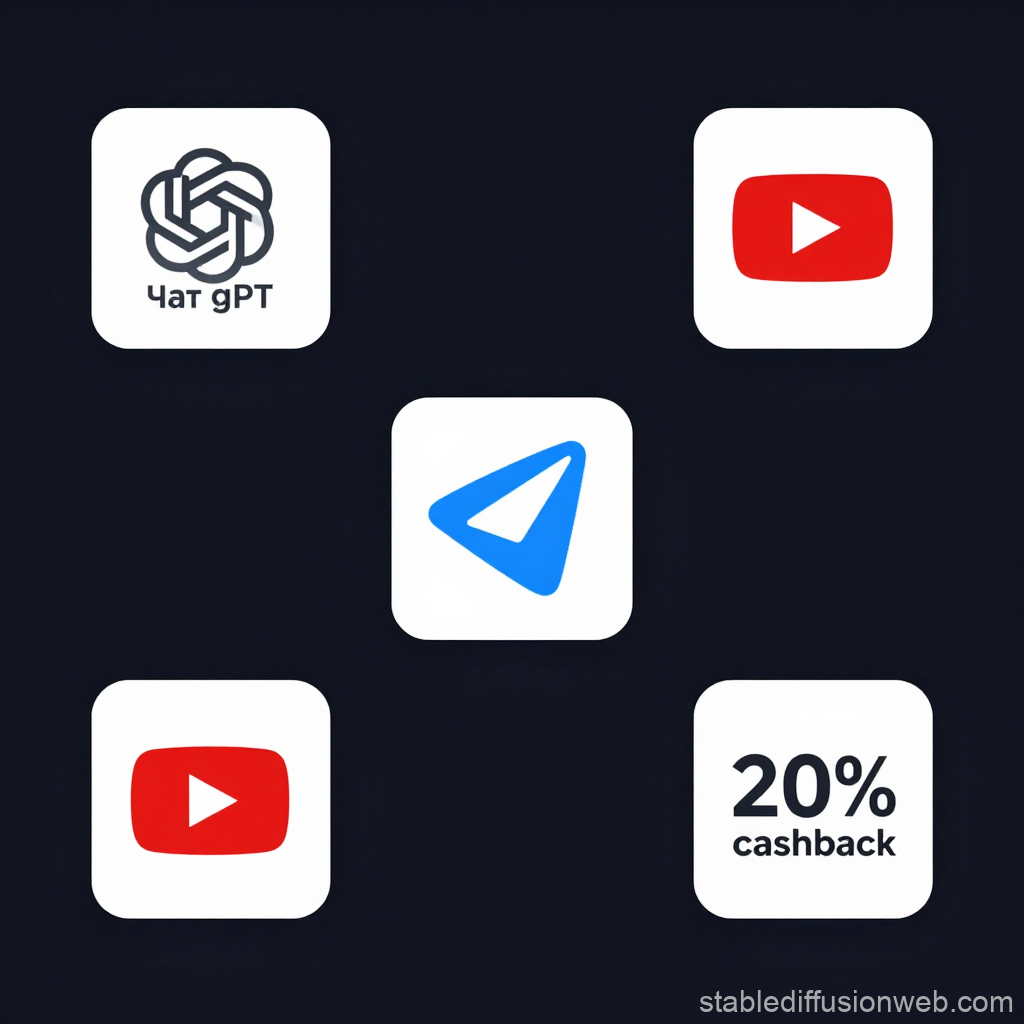 VPN Related Promotional Icons with Cashback Offer